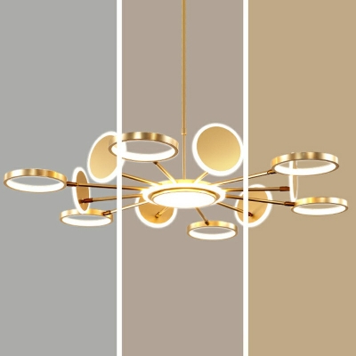 Branch Flushmount Lighting with Rings Shade Contemporary Ceiling Lamp in 3 Colors Light