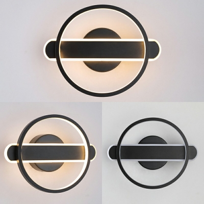 Circle Wall Mount Light Modern Style LED 10 Inchs Length Metal Wall Light for Hotel Bedside