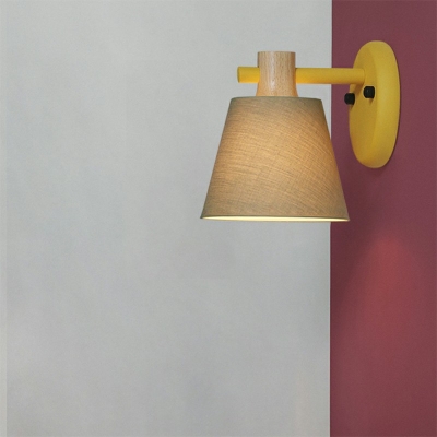 Conical Wall Sconce Light Macaron Fabric1 Light Wall Light Fixture for Balcony