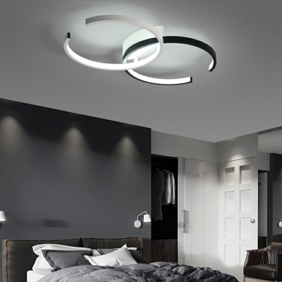 Contemporary Ceiling Light with LED Light Double C Acrylic Shade Flush Mount Ceiling Light for Hallway