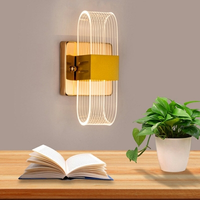 LED Indoor Decoration Sconce Light Golden Ambient Lighting 8 Inchs Height Wall Lamp with Acrylic Shade in 3 Colors Light