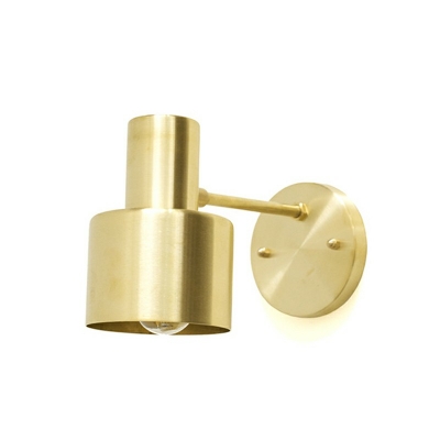 Mini Wall Sconce Round 1 Head Simple Wall 8 Inchs Wide Spotlight in Gold for Study Room