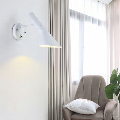 Modern Minimalist Study Wall Lamp Adjustable Wrought Iron Lampshade Indoor Wall Lighting