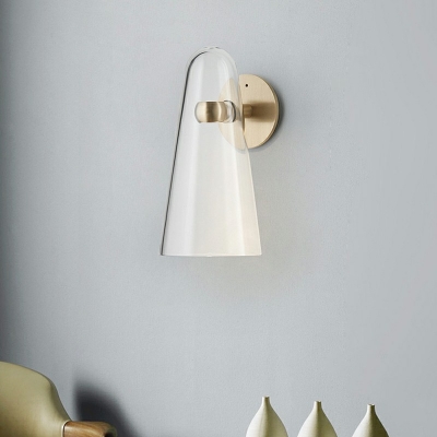 Modern Style Indoor Wall Mount Light LED 4.5 Inchs Wide Wall Sconce with Glass Shade for Bedroom