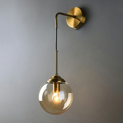 Postmodern Wall Hanging Light 8 Inchs Wide Single Light Ball Wall Lamp with Globe Glass Shade