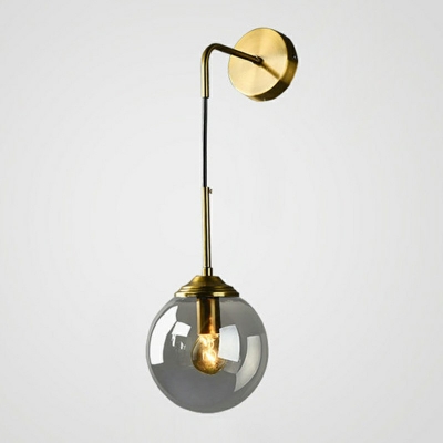 Postmodern Wall Hanging Light 8 Inchs Wide Single Light Ball Wall Lamp with Globe Glass Shade