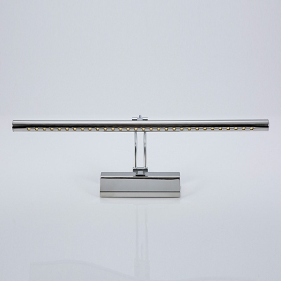 Silver Acrylic LED Vanity Light Stainless Steel Swing Arm Design Makeup Mirror Lamp in Bathroom