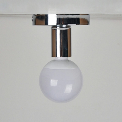 White Glass Global Shaped Flush Ceiling Light 1 Light Modern Simple Corridor Flush Light