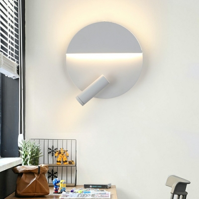 White Wall Sconce Lighting Simple Style 6 Inchs Height LED Wall Light with Rotatable Spotlight in Warm Light