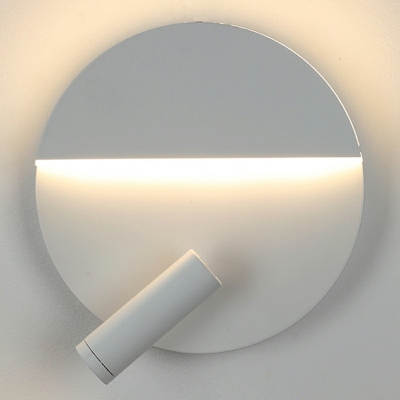 White Wall Sconce Lighting Simple Style 6 Inchs Height LED Wall Light with Rotatable Spotlight in Warm Light