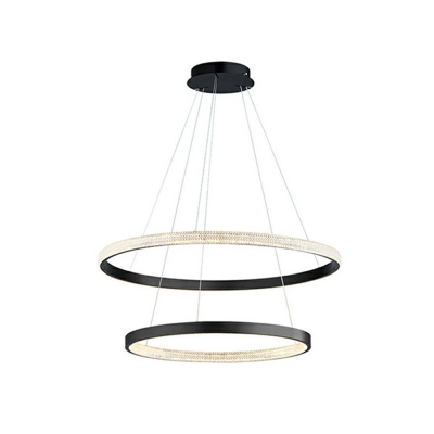 Acrylic Ring Pendant Chandelier Minimalist Restaurant Living Room Hanging Lamps