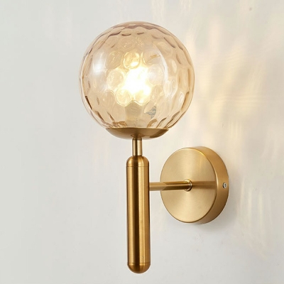 Ball Glass Spherical Sconce Light Contemporary 1 Head 12.5 Inchs Height Wall Mount Lighting