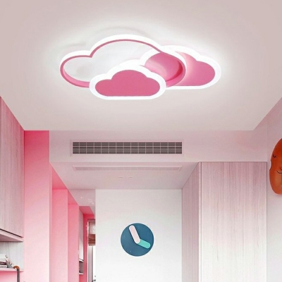 Child Bedroom LED Ceiling Lamp Cartoon Flush-Mount Light 2.5 Inchs Height with Acrylic Shade
