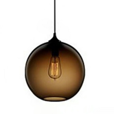 Clear Glass Ball Mini Hanging Lamp Post Modern 1 Head 10 Inchs Wide Pendant Lighting