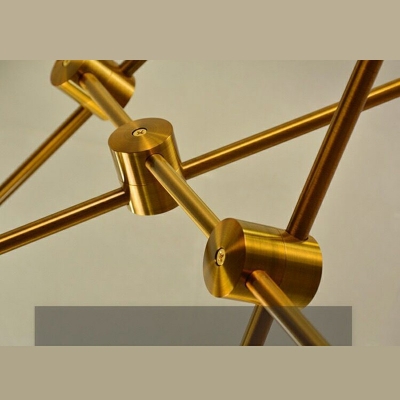 Designer Exposed Bulb Chandelier Metal 6-Light Sputnik Fixture in Gold