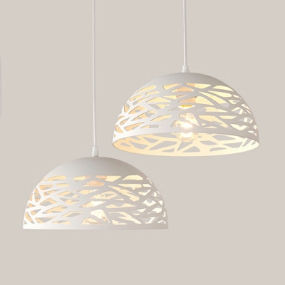 Industrial Dome Shape Metallic Hanging Light Bar Coffee Shop Pendant Ceiling Lights
