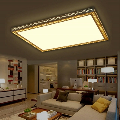 Luxurious Modern Ceiling Lighting Crystal White Light Living Room LED Flushmount in White