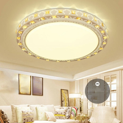 Luxurious Modern Ceiling Lighting Crystal White Light Living Room LED Flushmount