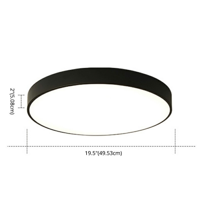 Minimalist LED Ceiling Lamp LED Metal Round 2 Inchs Height Flush Mount Ceiling Light with Arcylic Shade for Children's Room