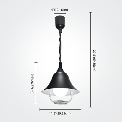Minimalistic Bell Pendulum Light Single-Bulb Dining Room Suspension Pendant in Black