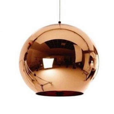 Mirror Ball Pendant Lamp Minimalist Simple Electroplate Glass 1 Light Drop Light for Kitchen