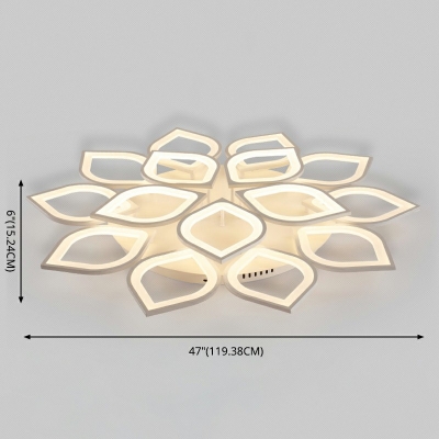 Modern Flower-shaped Ceiling Light LED White Indoor Flush Light for Living Room