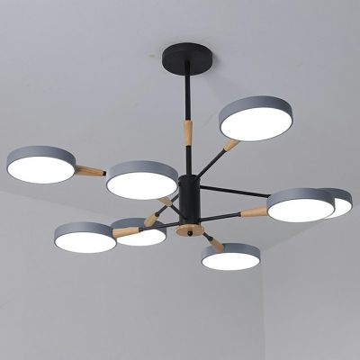 Modern Metal LED Chandelier Light Fixture Circles Living Room Chandelier Pendant Light