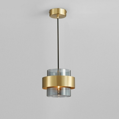 Modern Style Glass Hanging Light Clear 1 Bulb Pendant Light for Bedroom Shopwindow