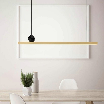 Modern Style Metal Shade Linear Island Light Rectangle LED Island Fixture in Natural Light