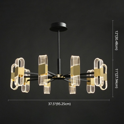 Modern-Style Starburst Chandelier Pendant Light Metal LED Bedroom Hanging Light Kit