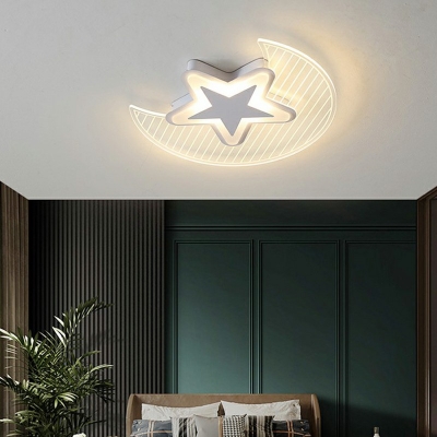 Modernist Acrylic Flush Mount Ceiling Lights Moon And Star Bedroom Flush Mount Lighting