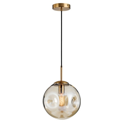 Modernist Global Glass Pendant Lamp with Round Canopy Hanging Light for Living Room