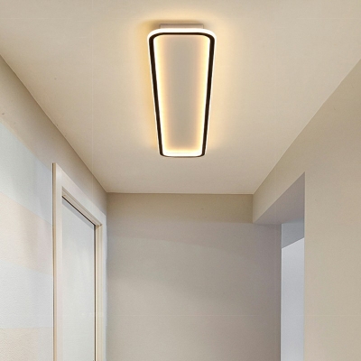 Rectangular Flush Mount Light Fixture Simple Metal LED Black Ceiling Light Fixture