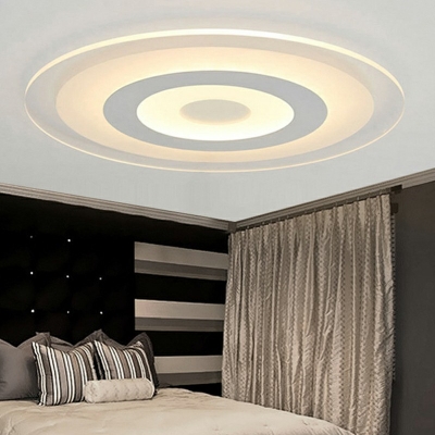 Round Flush Mount Lamp Modern Acrylic Bedroom 16.5
