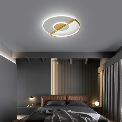Round LED Ceiling Light Acrylic Shade Minimalism Dining Room Flush-mount Lamp