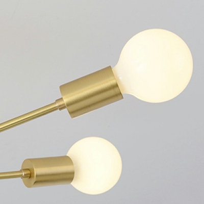 10 Light Metal Semi Flush Mount Industrial Gold Sputnik Ceiling Lighting