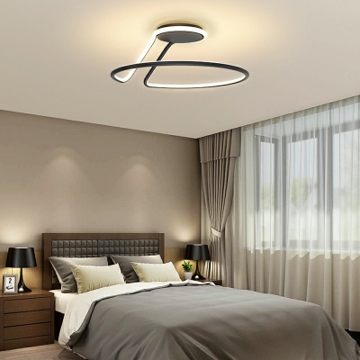 Acrylic Semi Flush Light Fixtures Square Simplicity Bedroom Ceiling Mount Chandelier
