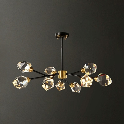 Clear Crystals Block Hanging Pendant Lights with 12