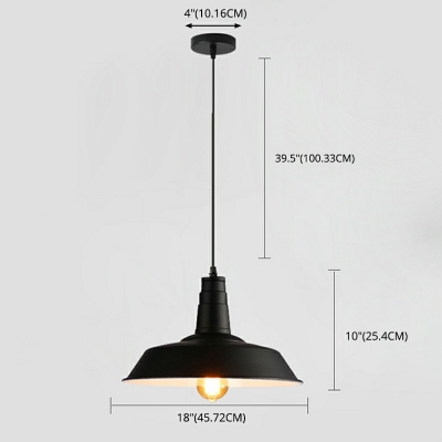 Industrial Hanging Pendant Light with Barn Shade 1 Bulb Pendant for Dining Table Restaurant Kitchen