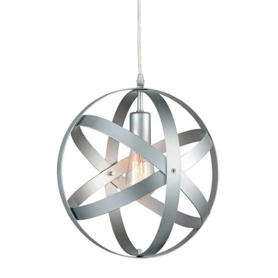 Industrial Style Globe Metal Cage Single Bulb Hanging Light for Dining Room