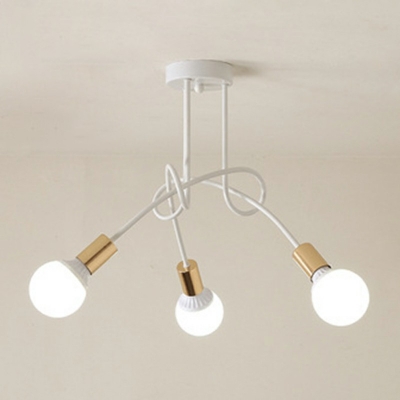 Industrial Style Open Bulb Ceiling Lamp with Sputnik Shape Bedroom Ceiling Flush Mount Lights