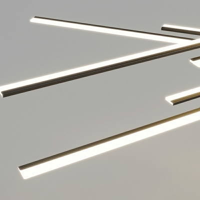 Linear Chandelier Arcylic LED Chandeliers Post Modern Golden LED Branch Pendant Lighting