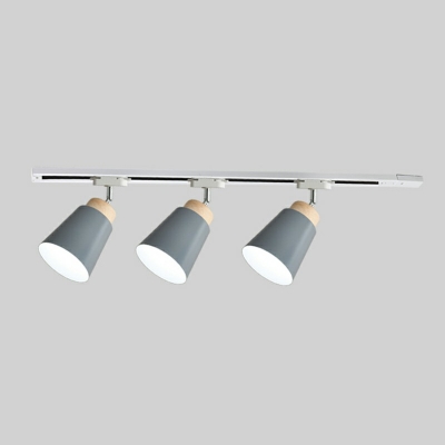 Macaron Style Multi-Color Iron Track Lighting Cone-shaped Home Background Wall and Commercial Shop Lamps