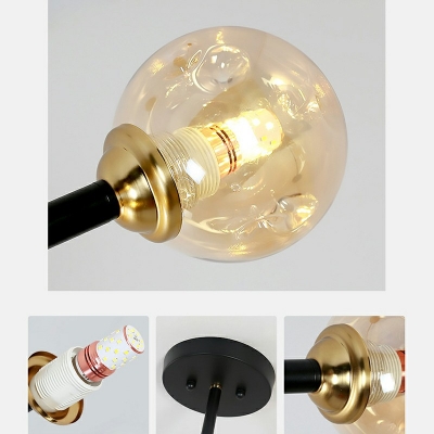 Minimalist Island Lighting Fixture Shaded Chandelier Lighting Fixture with Glass Shade