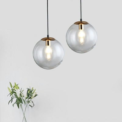Minimalistic Globe Pendulum Light Glass Single-Bulb Suspension Pendant with 39.5