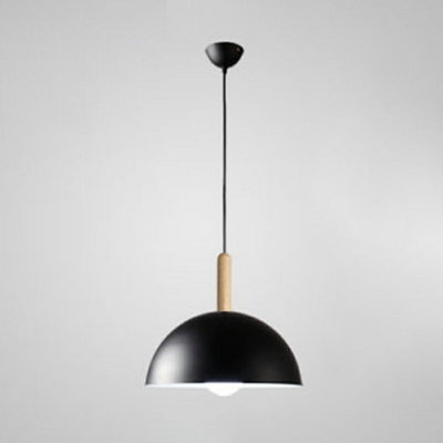 Modern Hanging Fixture 1 Head Dome Shade Aluminum Ceiling Mount Single Pendant for Living Room