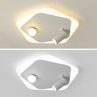 Modern Style Geometric Metal Ceiling Light 4 Lights LED Flush Mount Light Fixture for Liivng Room