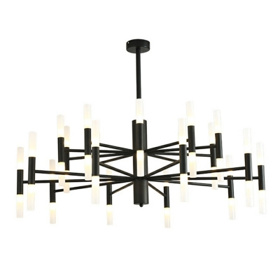 Modernist Black/Gold Acrylic Shade Ceiling Chandelier Pendant Lamp for Dining Room