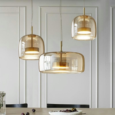 Nordic Style Glass Shade Metal LED Hanging Pendant Lights for Dinging Room