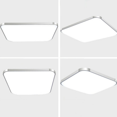 Rectangle Metal Ultra Thin LED Flush Light Modern Design Acrylic Shade Ceiling Fixture in White Light for Office Bedroom